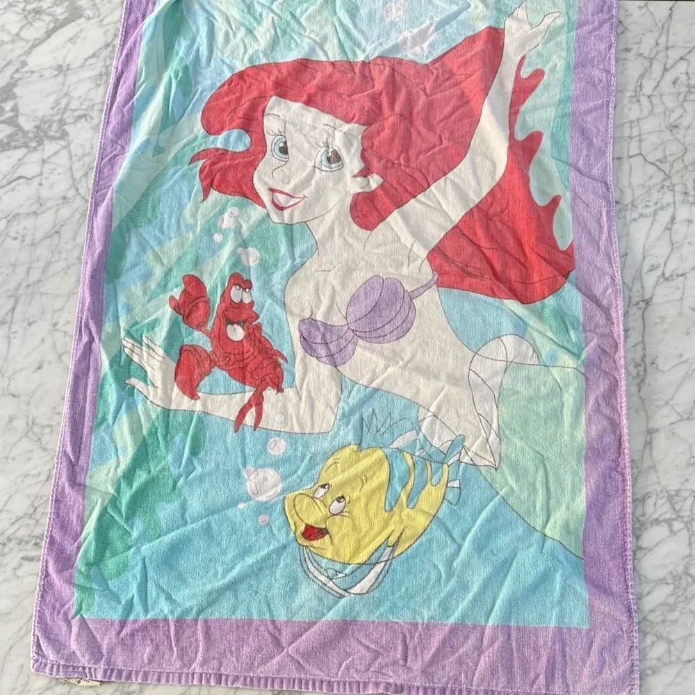 Vintage 90’s Disney The Little Mermaid Towel
